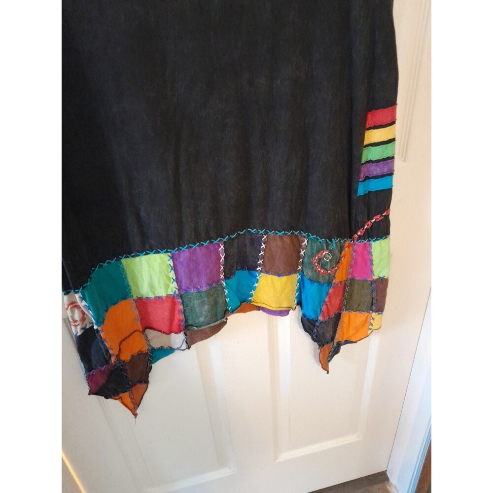 Rising International Medium Black Patchwork Embro… - image 4